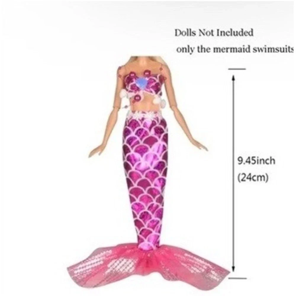 12pcs Doll Clothing Random Mermaid Outfits Accessories For 11.5 in Fashion Doll